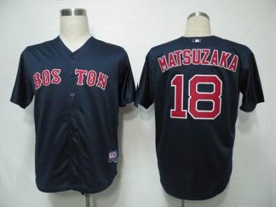 China MLB Jerseys Boston Red Sox 18 Daisuke Matsuzaka Dark Blue Cool Base for sale