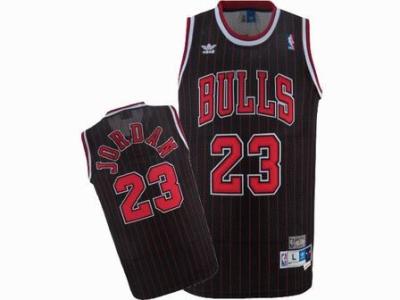 China NBA Chicago Bulls #23 Michael Jordan Black Red Strip Jersey for sale