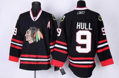 China nhl chicago blackhawks #9 hull black jersey for sale