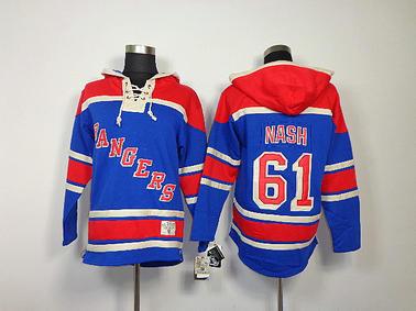 China NHL New York Rangers 61 Rick Nash Blue Hoodies Jersey for sale