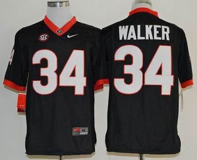 China Georgia Bulldogs Herchel Walker 34 College Football Limited Jerseys - Black for sale