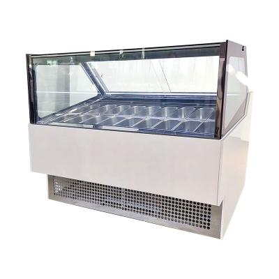 China Single-temperature 18 pans air cooling commercial gelato display freezer ice cream showcase for sale