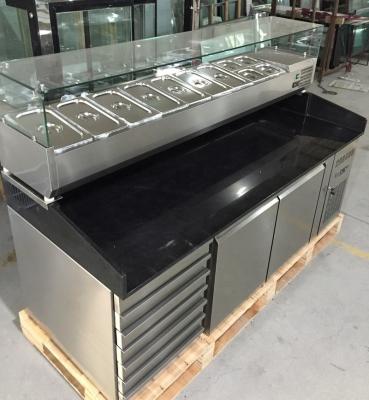 China Single-Temperature Pizza Workbench Fridge , Stainless Steel Under Counter Pizza Work Table Fridge for sale