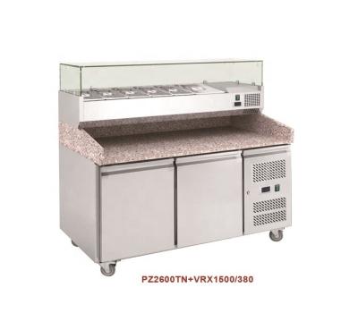 China Commercial Single-temperature Restaurant Refrigerator Stainless Steel Pizza Prep Table Refrigerator For Sale for sale