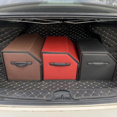 China Convenient Car Cargo Storage Box With Foldable Large Capacity Waterproof Leather Washable Boot for sale