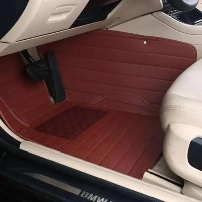 China Easy Cleaned Car Floor Mats Genuine Leather Carpet Handmade Leather All Round Car Floor Mat for sale