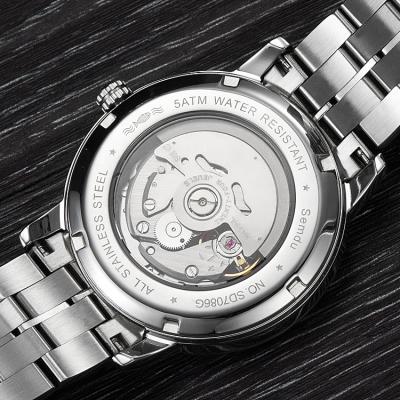 China Waterproof Ready To Ship New Amazon Men Skeleton Transparent Back Japan Automatic Watch 2019 for sale