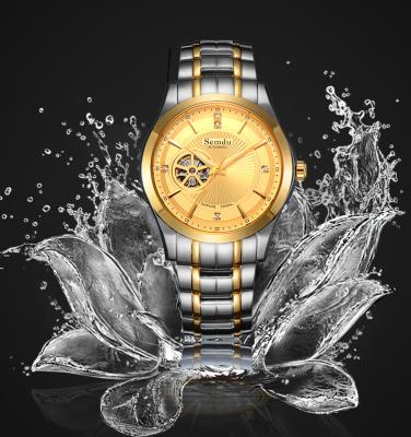 China DIVOR Custom 2 Silver Goldtone Stainless Steel 316L Stainless Steel Water Resistant Luminous Analog Casual Mens Skeleton Watch for sale