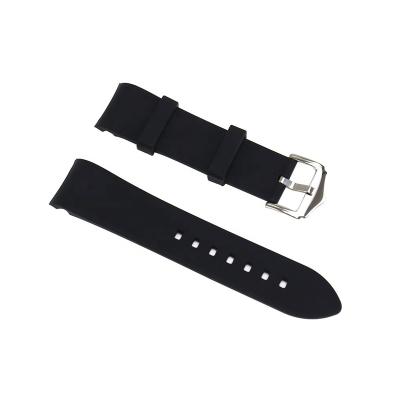 China Eco-Friendly Ready To Ship 18mm 20mm Curved Silicone Dive Watch Strap Black End 22mm Fit For SKX 007 Watch for sale