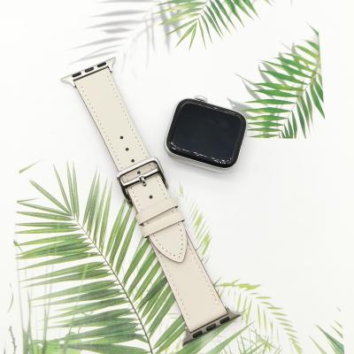 China Fashion. Custom Handmade Genuine Leather Watch Band Strap High Quality Stainless Steel Sport Clasp For Apple iWatch 8 for sale