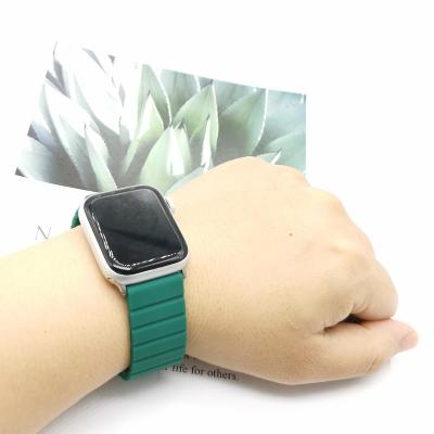 China Wholesale Silica Gel Color Design Casual Band, Magnetic Silicone Correas Watch Bands Original For Apple Watch Genuine Band Strap for sale