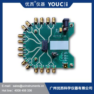 China QSFP28 EVB SFP Evaluation Board With Four Inputs And Outputs 10G To 32Gbps Te koop