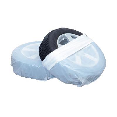 China Moisture Proof Tire Storage Plastic Bag White Pe LDPE Plastic Tire Cover for sale