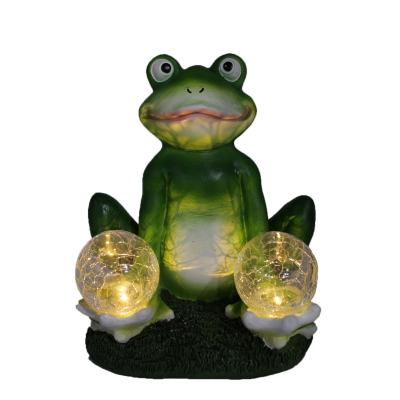 China China Garden Ornaments LED Sculpture Light Animal Frog Solar Garden Light Outdoor Lights Garden Sculpture Resin Crafts for sale