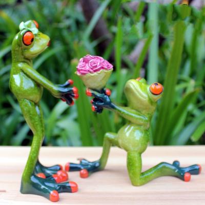 China Animal Toy Frog China Stock Number Sculpture Resin Crafts Creative Party Decor Room Decor Animal Crafts for sale