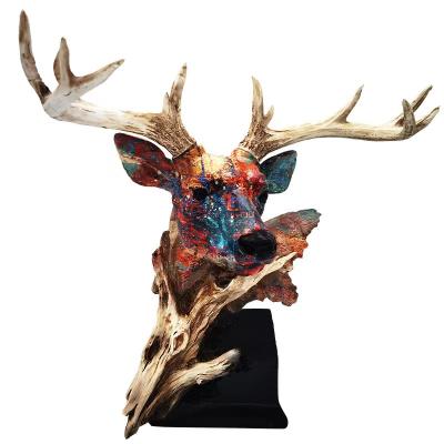 China China Statue Cafe Decoration Deer Statue Simulation Animal Show Animal Pieces For Home Decoration Resin Crafts for sale