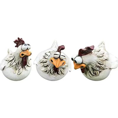 China Europe People Craft Ranch Animal Arts And Crafts Chicken Garden Ornaments Garden Statue Dekoration Resin Craft for sale