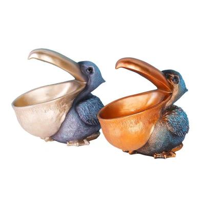 China China Resin Statue Pelican Bird Trays Storage Containers Home Decor Resin Crafts for sale