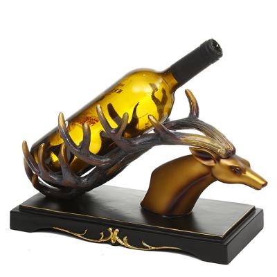 China Europe Top Quality Sculpture Decoration Deer Heads Wine Rack Arts Resin For Craft for sale