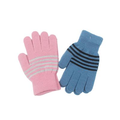 China Adult Custom Kids Gloves Elastic Magic Jacquard Jacquard Striped Gloves Winter Knitted Gloves for sale