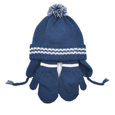 China breathable & Waterproof Beanie Hats Winter Simple Acrylic Slouchy Earflap Hat Boy Knitted Hat Kids Fleece Beanie for sale