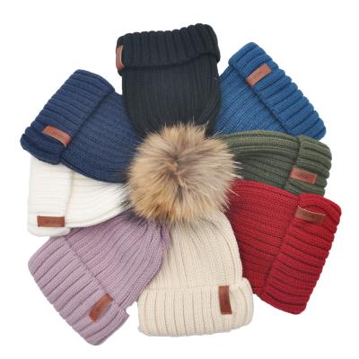 China Thick Fleece Beanie Cashmere Kids Winter Hats Pure Color Knitted Winter Hats Elastic Warm Adult Image Children for sale