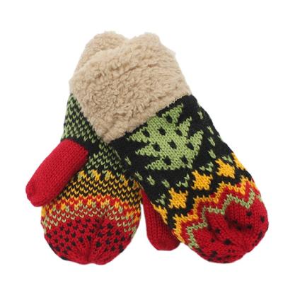 China Hands Warm Baby Christmas Mitten Gloves Soft Knitted Cartoon Deer Child Knitted Glove Little Girls And Boy 1-3 Years Old for sale