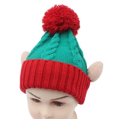 China Imitate Cute Animal Christmas Hat Decoration Deer Elk Knitted Christmas Beanies Crochet Winter Kids Hats for sale