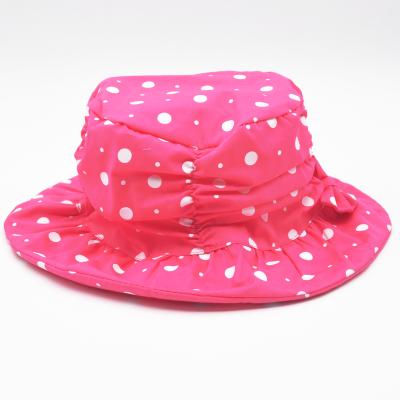 China Dobby Girls Sun Hats Spring Polka Dot Printed Baby Bucket Hat Summer Cotton Child Bucket Hat for sale