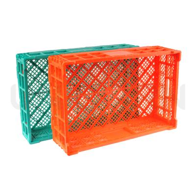 China UNI-2021 Durable Colorful Collapsible Vegetable Multi Function Plastic Folding Turnover Cashier Basket for sale