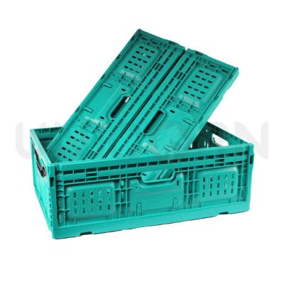 China Durable High Quality UNI-2023 Collapsing Food Crate Professional Collapsing Crate Stacking Vegetable Crate for sale