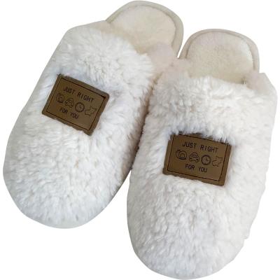 China Cushioning Fashion Home Slippers For Women And Men Lovers Slippers Bedroom Hairy Warm Shoes Indoor Flat Winter Shoes for sale