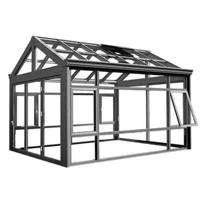 China Free Standing Villa Winter Garden Waterproof Triangle Sunroom With Sliding Door Access for sale