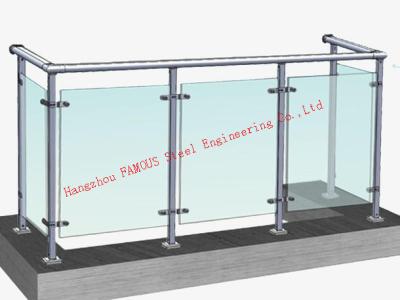 China Glasgeländer-Handlauf Zapfen-Klammer-Glasbalustrade im Freien Toughenend zu verkaufen