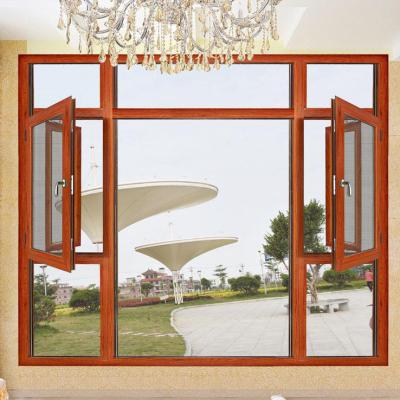 China Burglar Proof Glazed Double Glass Aluminium Windows Tempered for sale