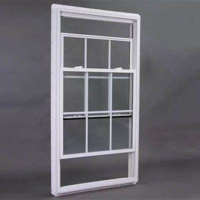 China Het verticale Glijden UPVC Dubbel Hung Windows Clear Tempered Glass Te koop