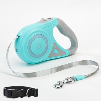 China Hot Sales LED Lights Dog Leash With Anti-skid Handle With Free Collar for sale