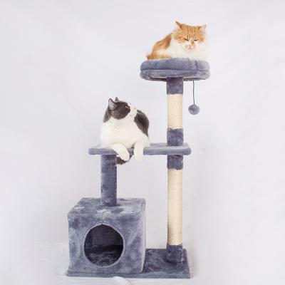 China Wholesale Viable Center Cat Tower Furniture Scratching Activity Posts Scratching Toy Cat Tree for sale