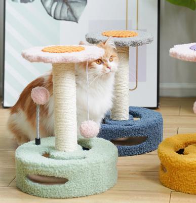 China Cat Tree Interactive Toys Furniture Shape Sustainable Sisal Wriggle Small Cute Cats Activity Platform Kitten Exercise Climbing Frame for sale