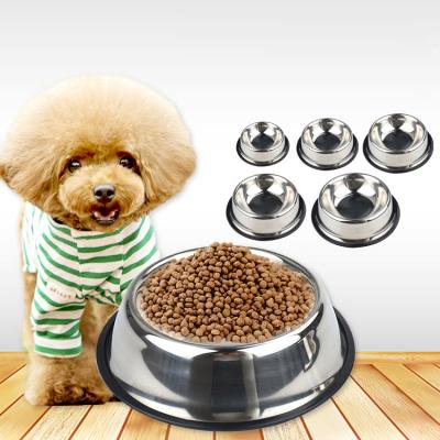 China Sustainable Wholesales Stainless Steel Puppy Feeder Feeding Foods Water Dish Bowl For Dog Cat for sale