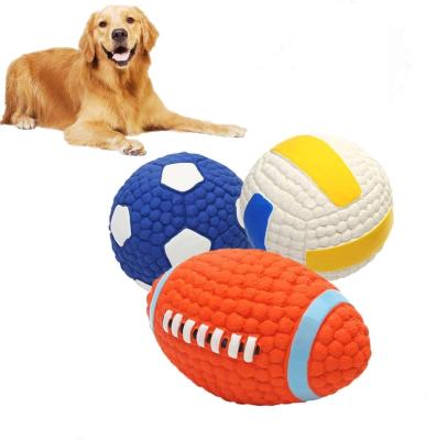 China Sustainable Football Eco-Friendly Clean Teeth Chew Dog Toy Pet Toy Latex Toy Manufacturer Wholesale Custom Products For Dogs Squeak Toys S, M for sale