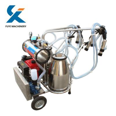 China Factory Double Cow Portable Milking Machine With Piston Milking 8 To 10 Cows Per Hour for sale