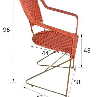 China Cane Chair Rattan Chair Modern Cane And Metal Frame Wicker Chair Seat for sale