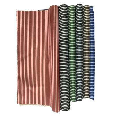 China Anti Static PVC Foam Polyester Yarn Dyed Woven Stripe Canvas Fabric For Folding Bag for sale