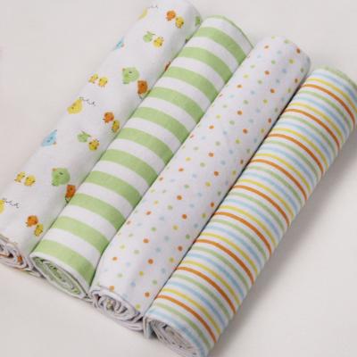 China HOT Cute Prints Wraps Blanket 100% Cotton Flannel Baby Receiving Blankets Full Woven Soft Touch Wholesale Blanket OEM Service for sale