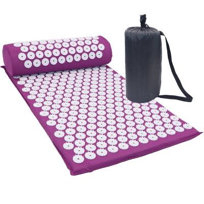 China Hot Sales Muscle Relaxation Yoga Muscle Relaxation Massage Acupuncture Mat And Acupressure Pillow Needles for sale