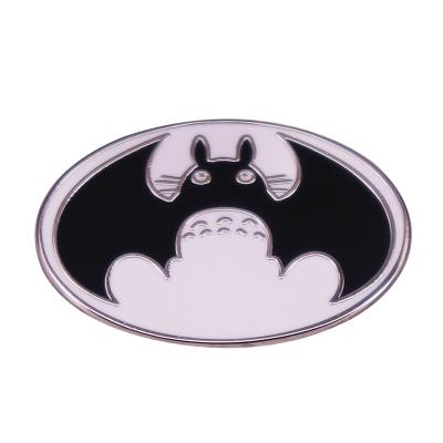 China Hayao Miyazaki My Neighbor Totoro's Batmman Superhero Bat Metal Enamel Pin Brooch for sale