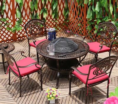 China Modern All Weather Outdoor Dining Chair And Cafe Table Beach Furniture Sets The Cast Aluminum Chair for sale