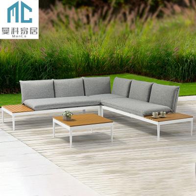 China Modern L Shape Sofa Aluminum Garden Sofa Set Outdoor Furniture Sofa Set for sale