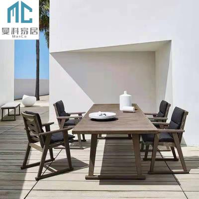 China New Arrival Good Quality Modern Design Furniture Teak Modern Outdoor Garden Furniture Outdoor Dining Table Set for sale